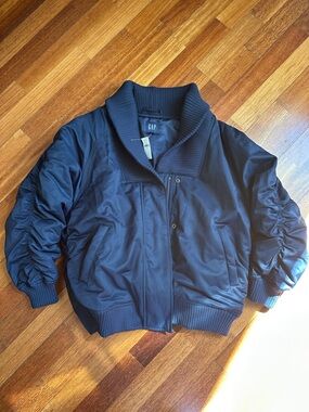 GAP Navy Shawl-Collar Bomber Jacket